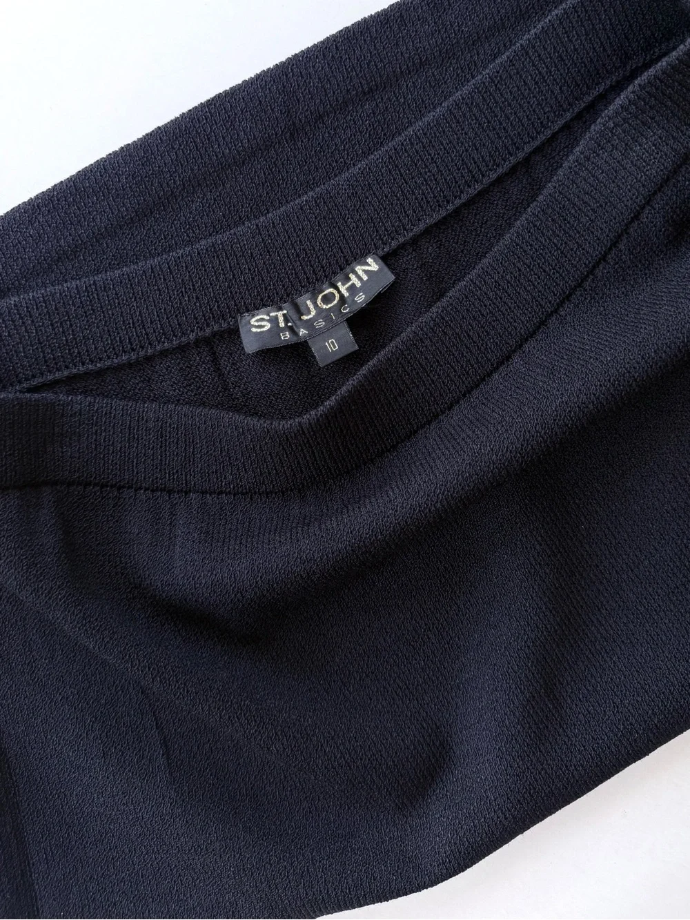 St. John Basics Classic Black Knit Pencil Skirt Size 10